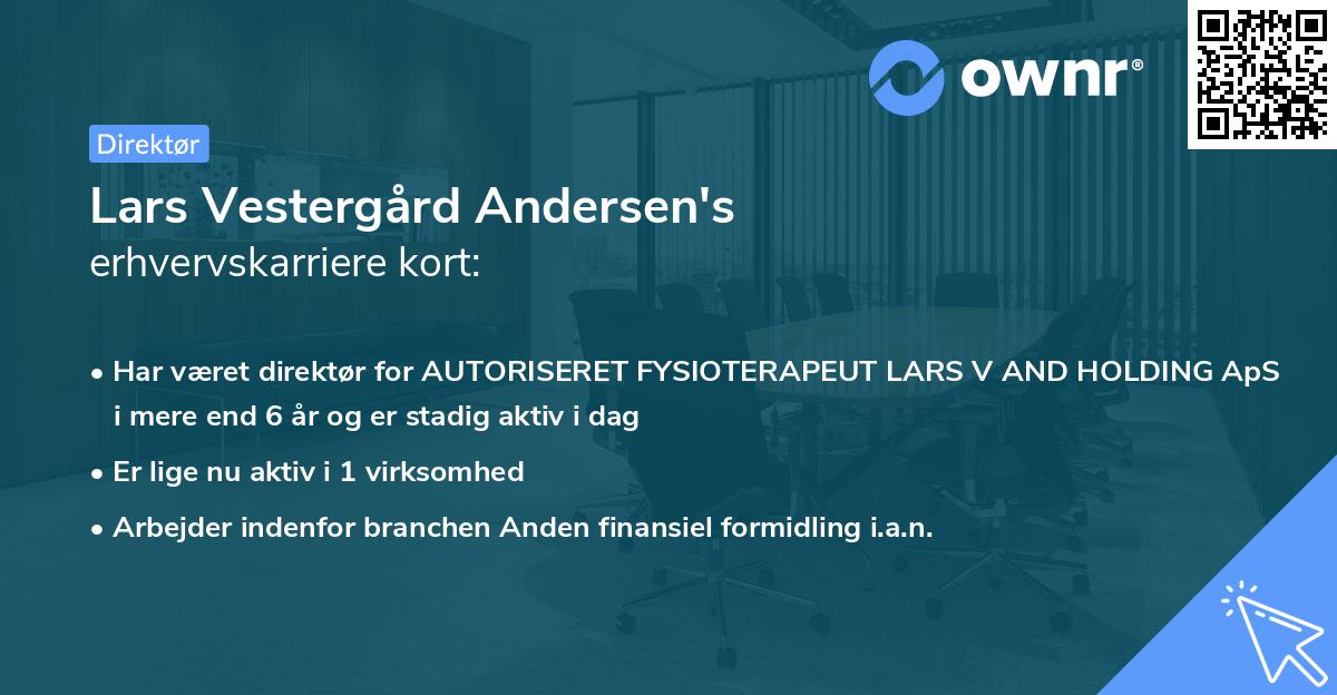 Lars Vestergård Andersen's erhvervskarriere kort