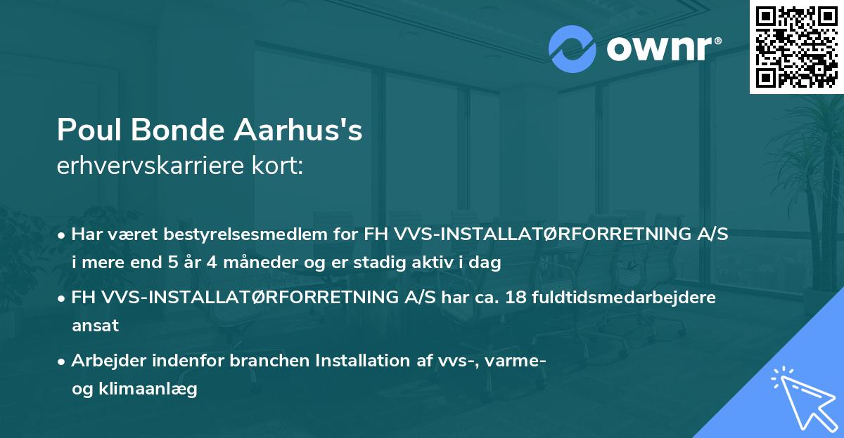 Poul Bonde Aarhus's erhvervskarriere kort