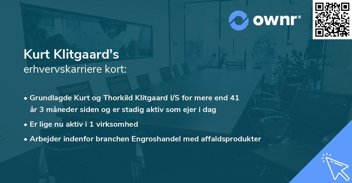 Kurt Klitgaard's erhvervskarriere kort