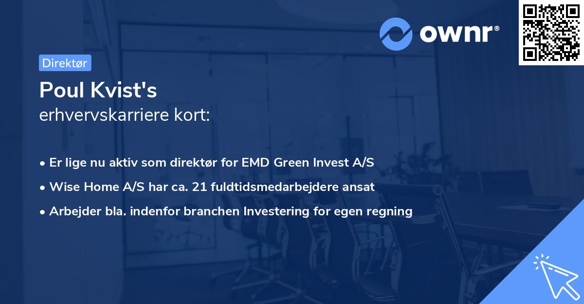 Poul Kvist's erhvervskarriere kort