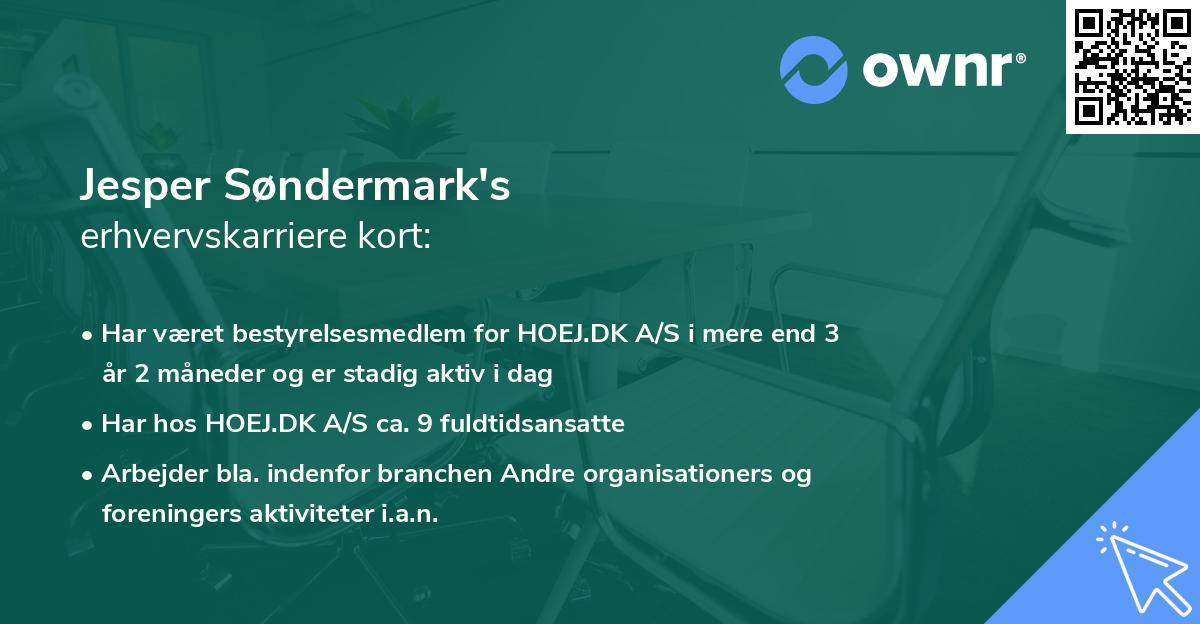 Jesper Søndermark's erhvervskarriere kort