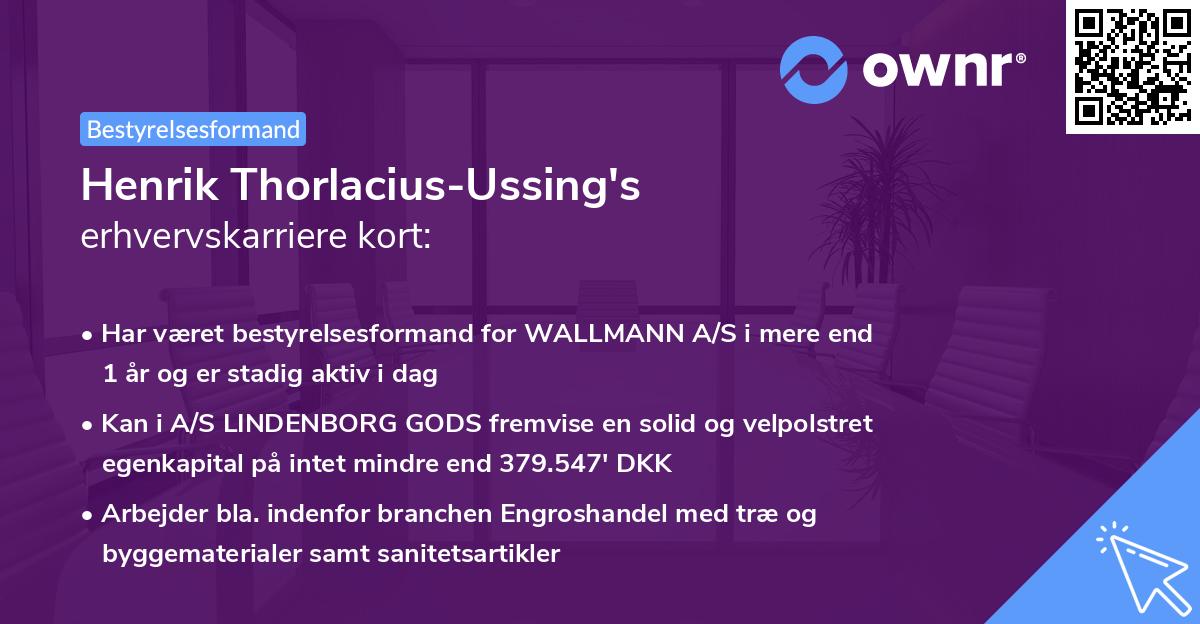 Henrik Thorlacius-Ussing's erhvervskarriere kort