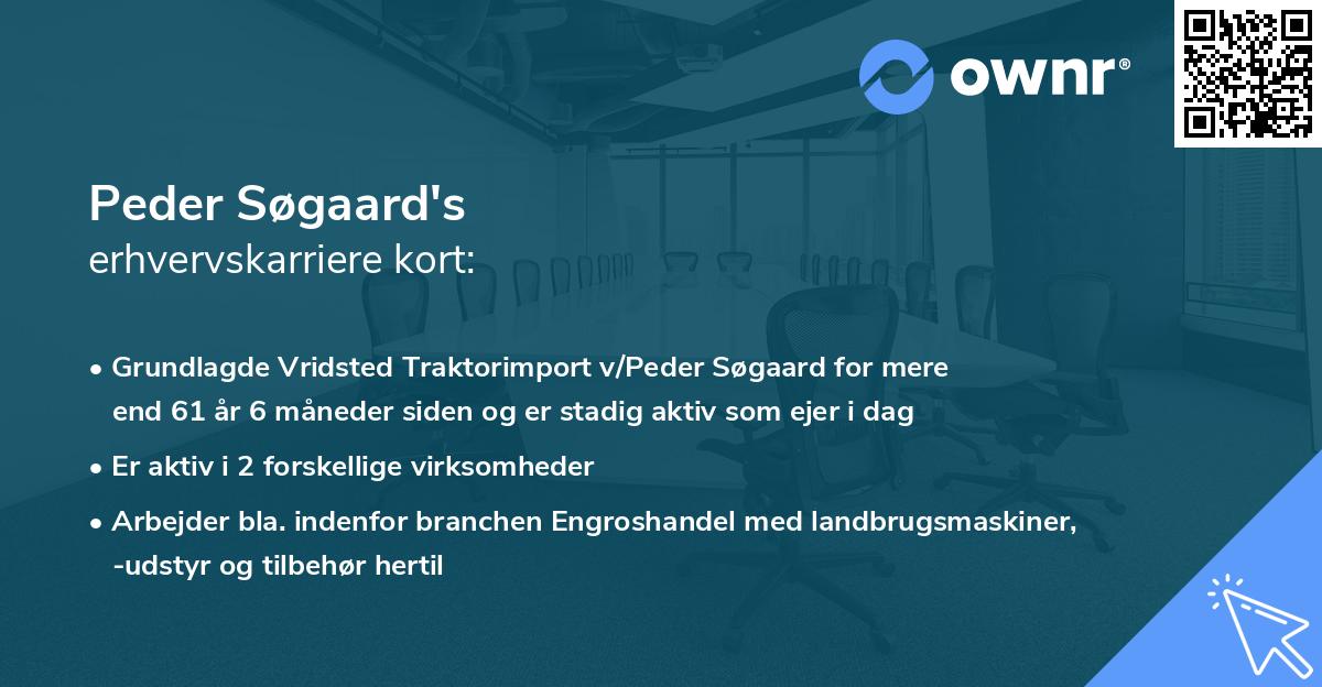 Peder Søgaard's erhvervskarriere kort