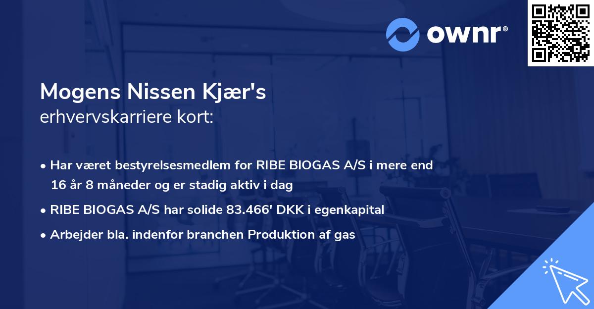 Mogens Nissen Kjær's erhvervskarriere kort