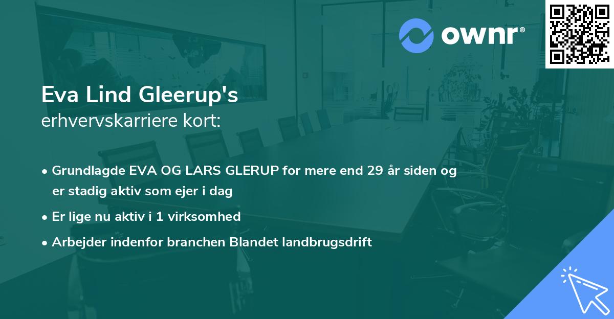 Eva Lind Gleerup's erhvervskarriere kort
