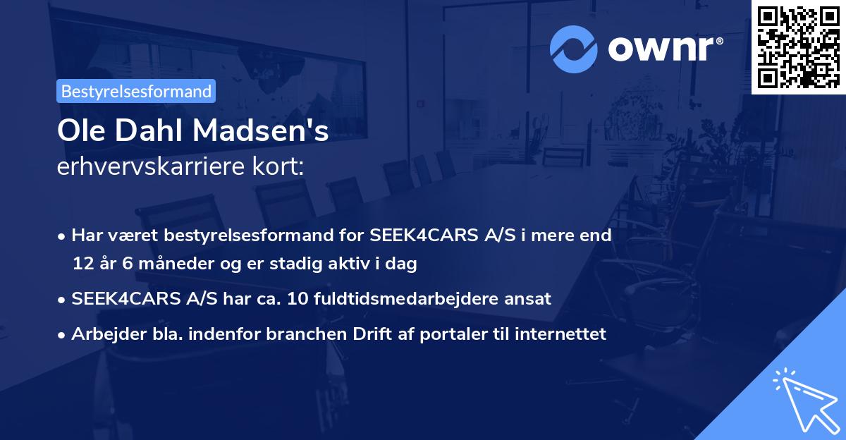 Ole Dahl Madsen's erhvervskarriere kort