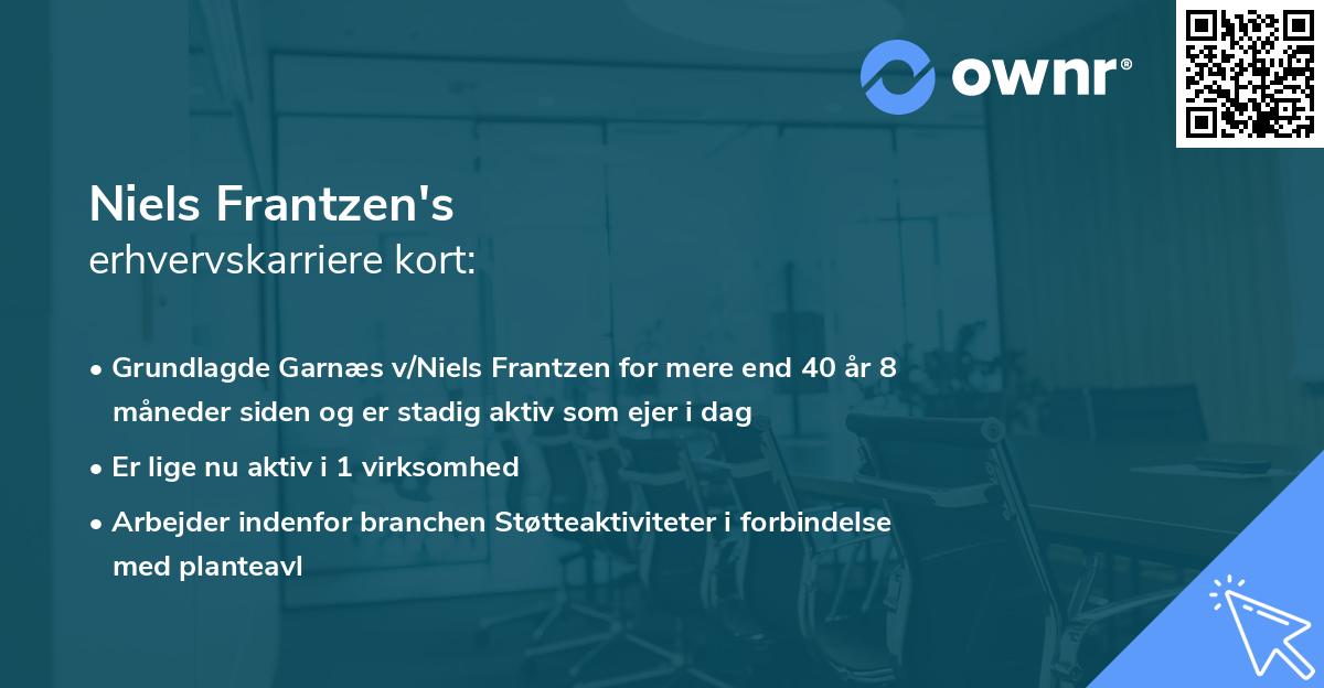 Niels Frantzen's erhvervskarriere kort
