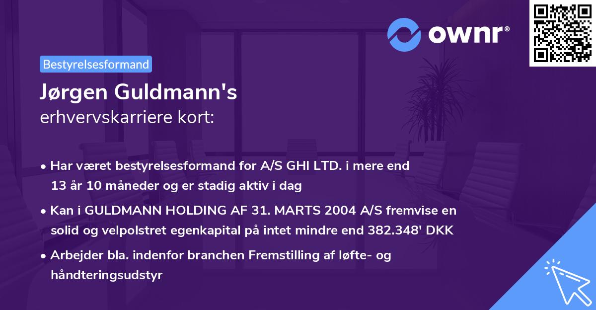 Jørgen Guldmann's erhvervskarriere kort