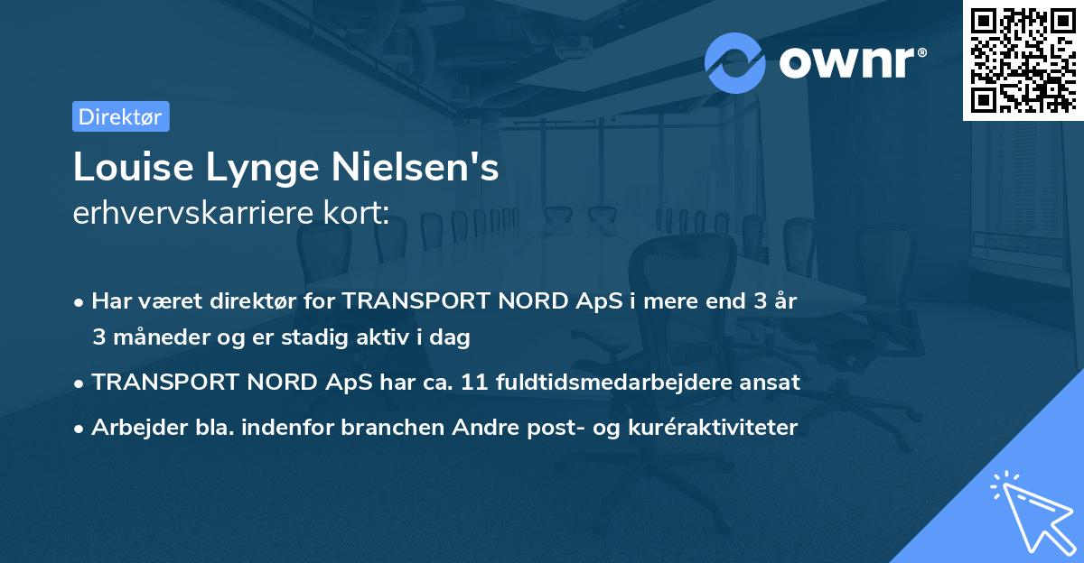 Louise Lynge Nielsen's erhvervskarriere kort