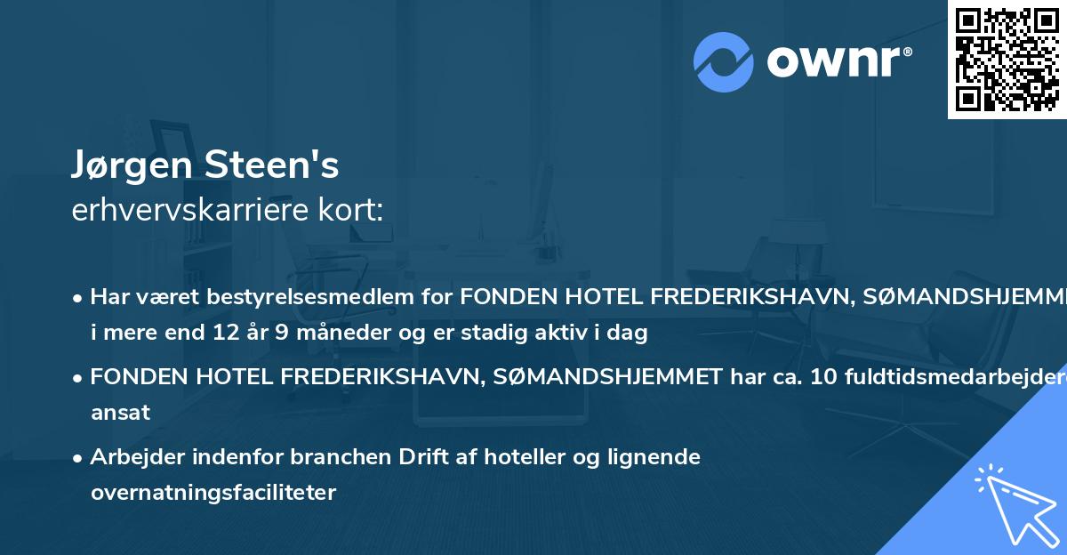 Jørgen Steen's erhvervskarriere kort