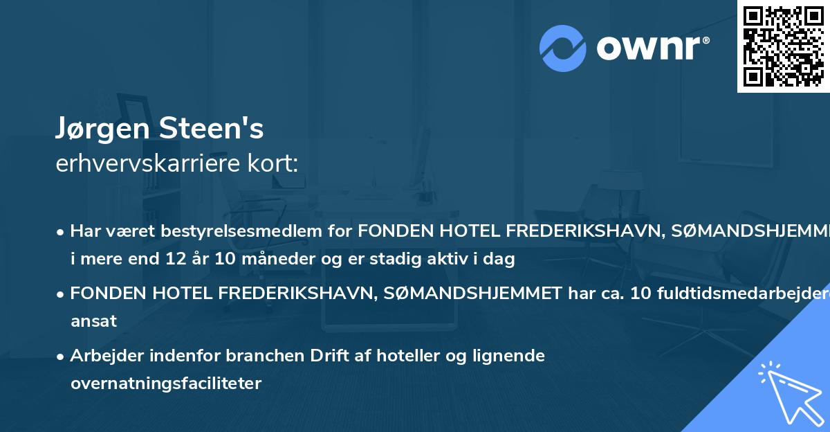 Jørgen Steen's erhvervskarriere kort