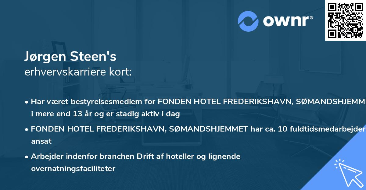 Jørgen Steen's erhvervskarriere kort