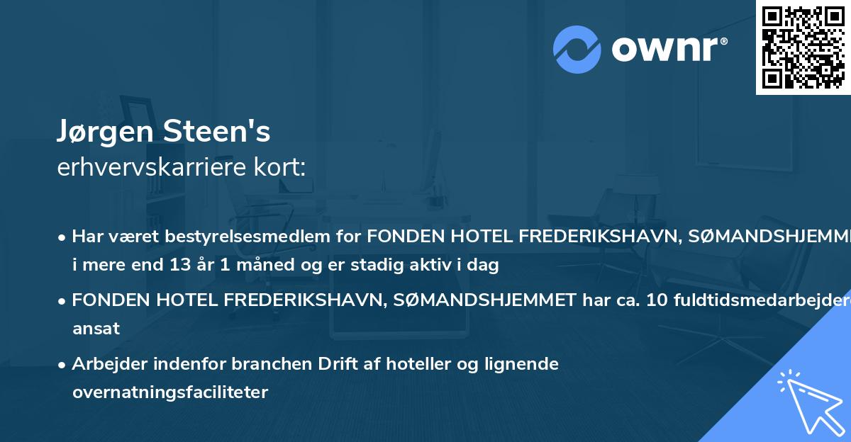 Jørgen Steen's erhvervskarriere kort