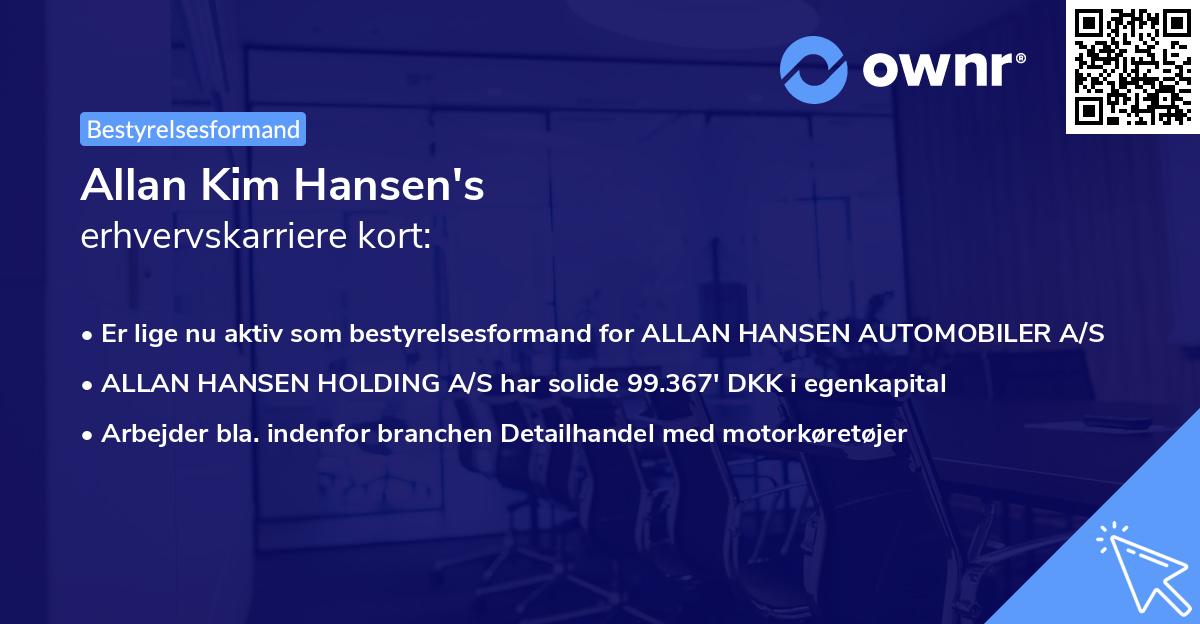 Allan Kim Hansen's erhvervskarriere kort