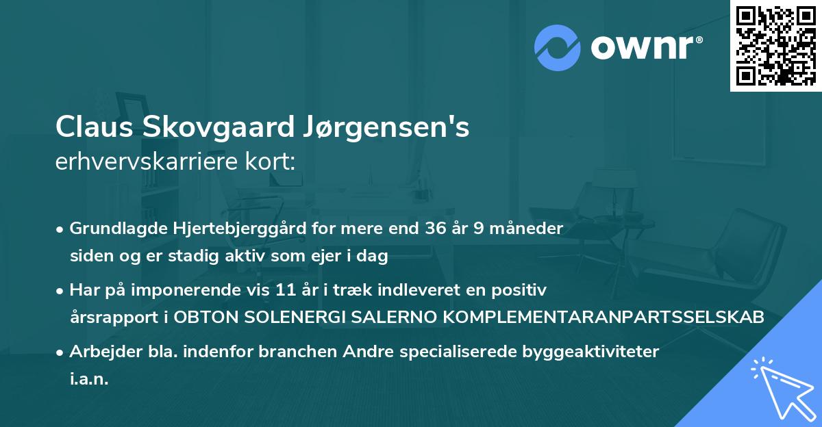 Claus Skovgaard Jørgensen's erhvervskarriere kort