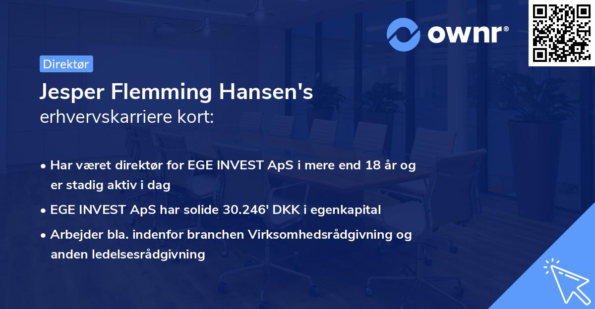 Jesper Flemming Hansen's erhvervskarriere kort