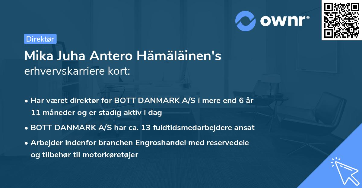 Mika Juha Antero Hämäläinen's erhvervskarriere kort