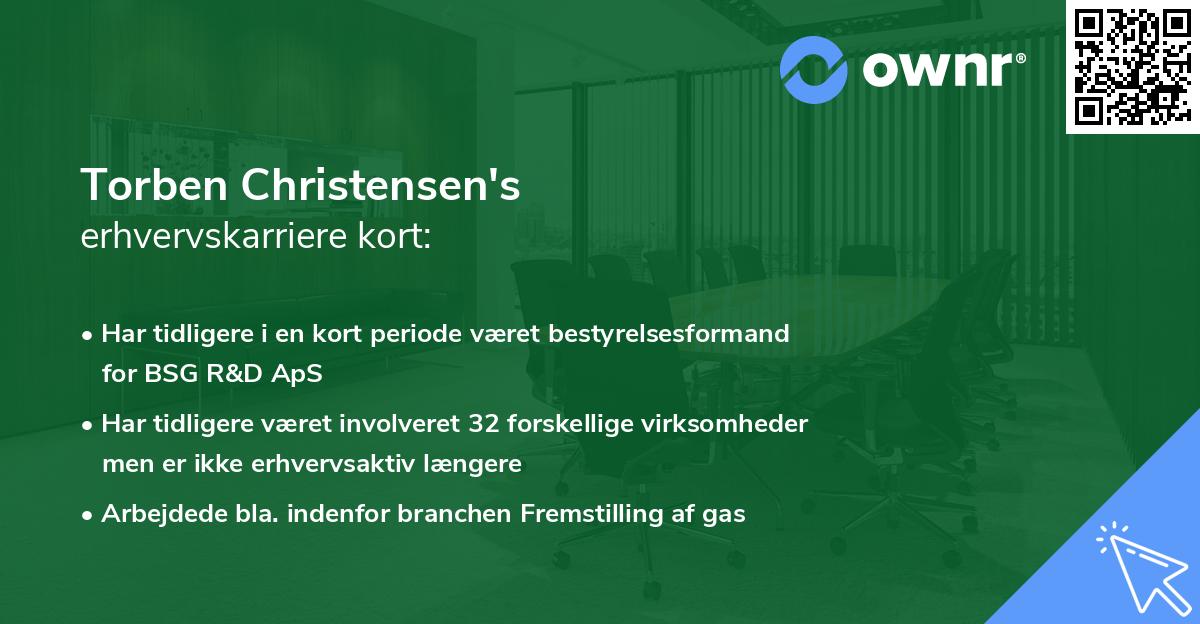 Torben Christensen's erhvervskarriere kort
