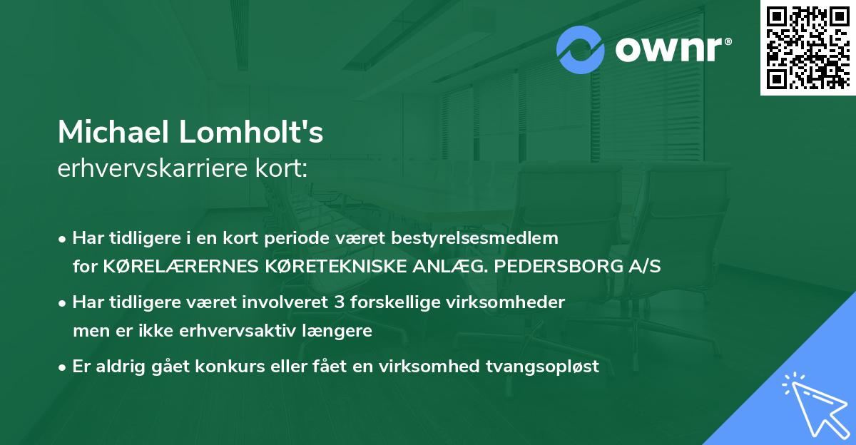 Michael Lomholt's erhvervskarriere kort