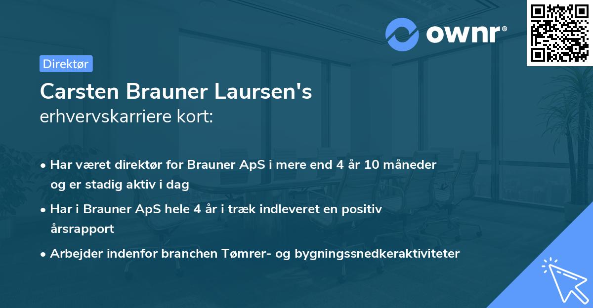 Carsten Brauner Laursen's erhvervskarriere kort