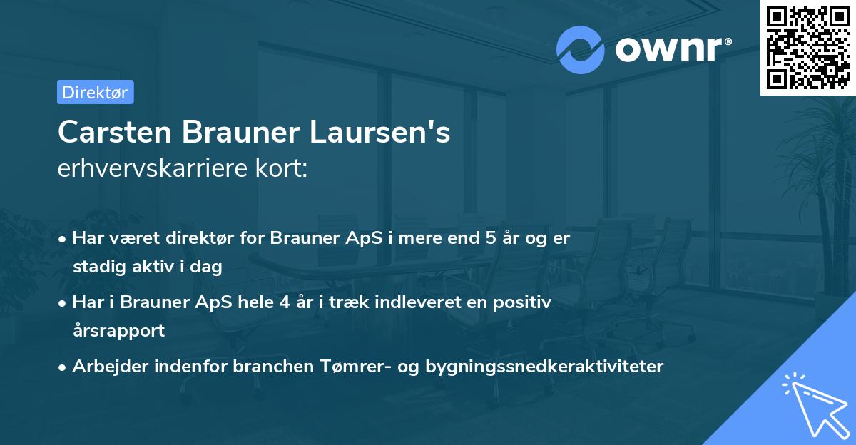 Carsten Brauner Laursen's erhvervskarriere kort