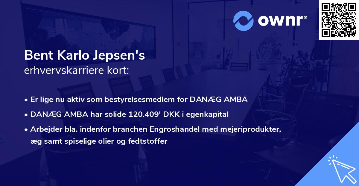 Bent Karlo Jepsen's erhvervskarriere kort