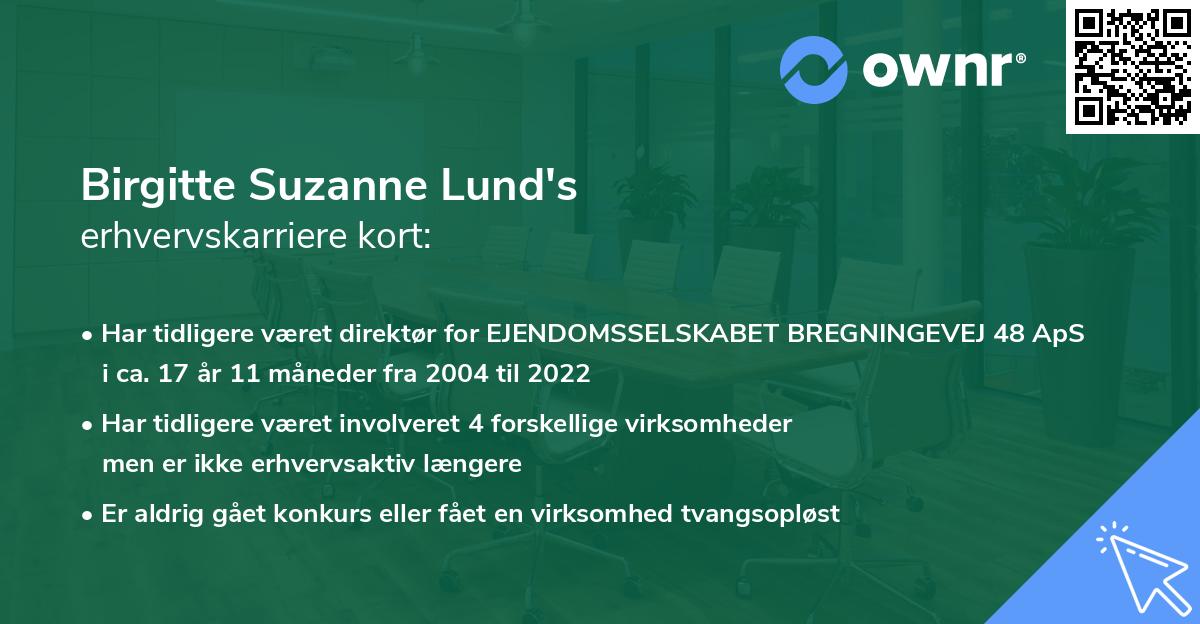 Birgitte Suzanne Lund's erhvervskarriere kort
