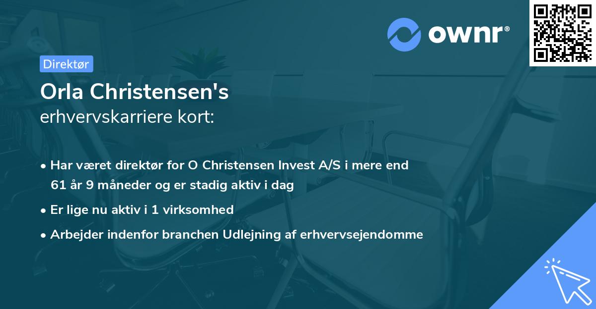 Orla Christensen's erhvervskarriere kort