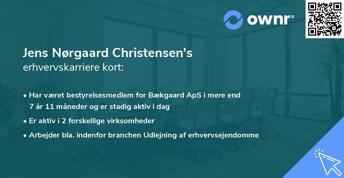 Jens Nørgaard Christensen's erhvervskarriere kort