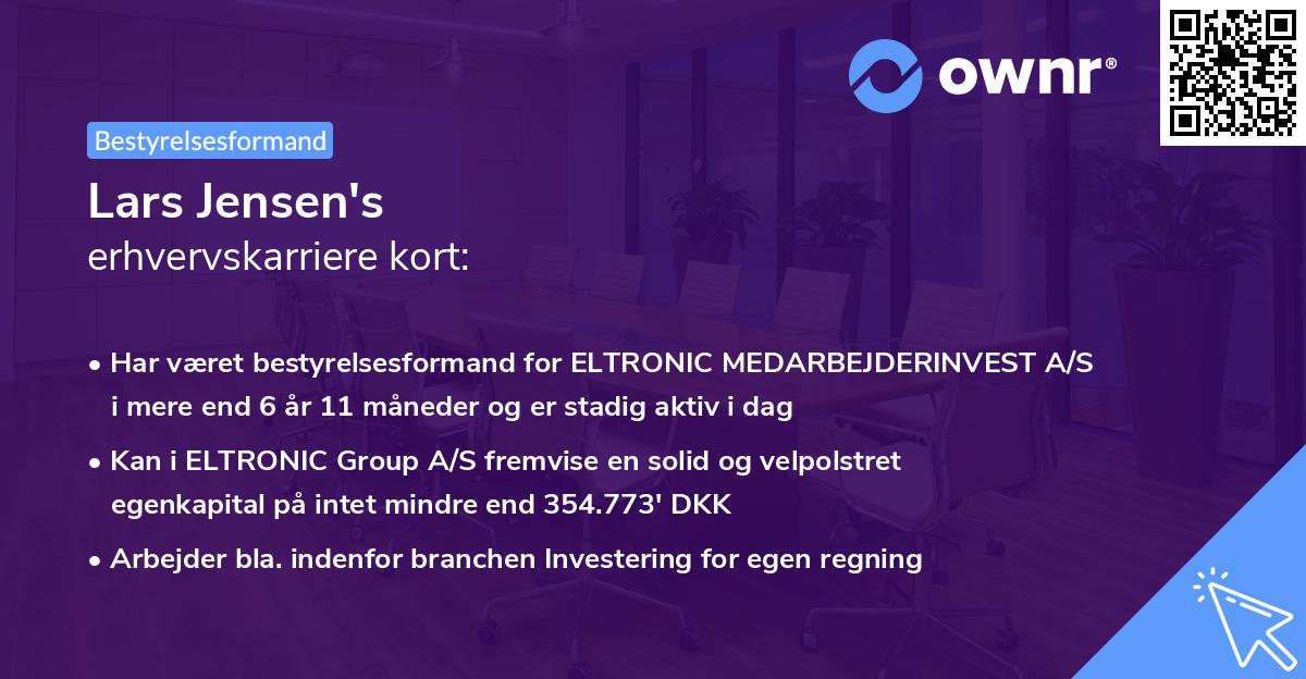 Lars Jensen's erhvervskarriere kort