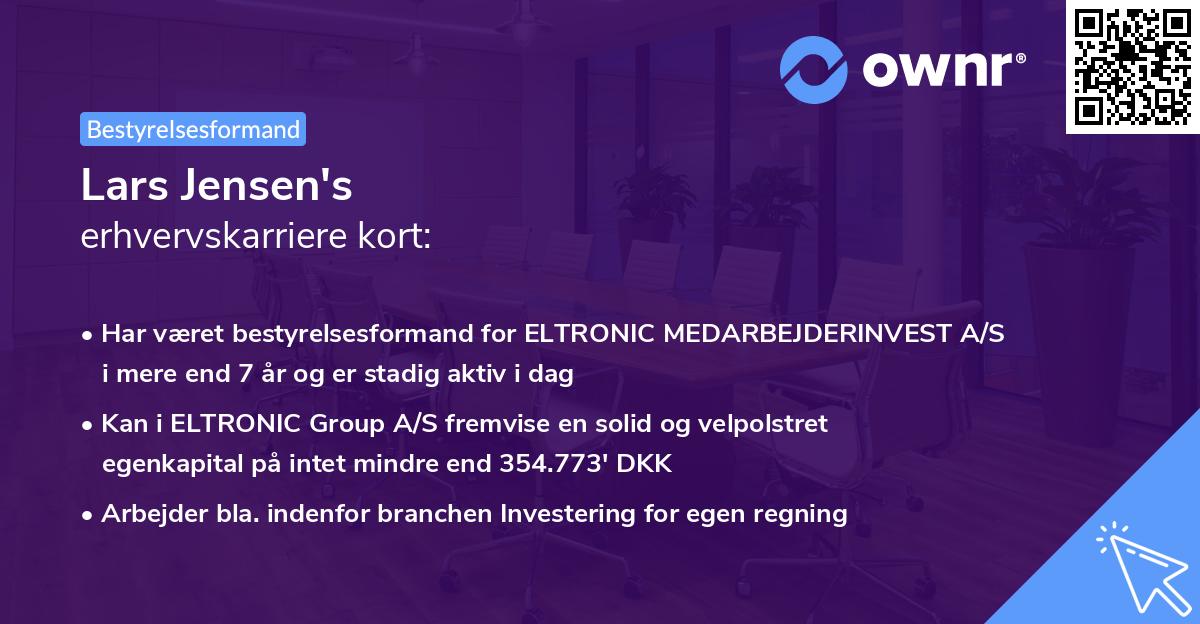 Lars Jensen's erhvervskarriere kort