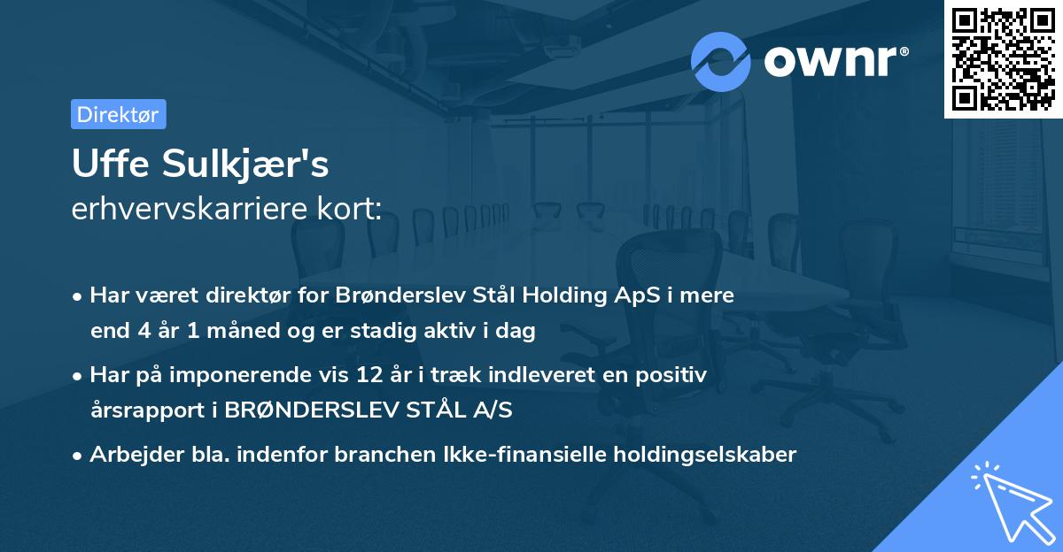 Uffe Sulkjær's erhvervskarriere kort