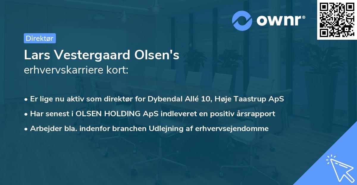 Lars Vestergaard Olsen's erhvervskarriere kort