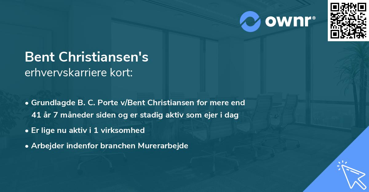 Bent Christiansen's erhvervskarriere kort