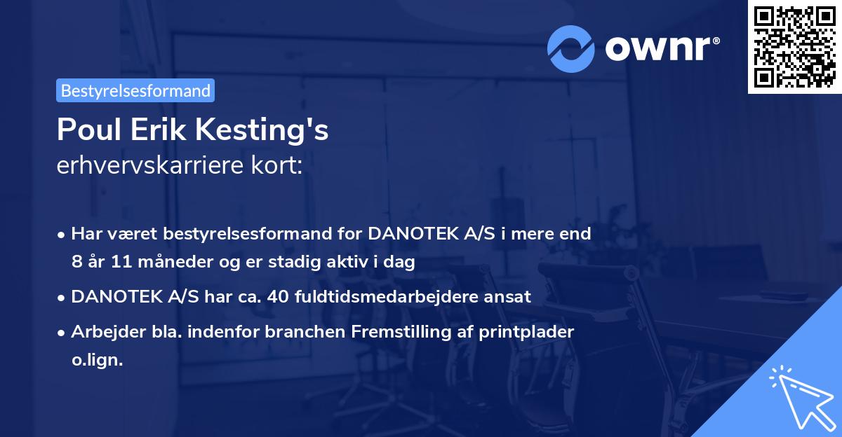 Poul Erik Kesting's erhvervskarriere kort