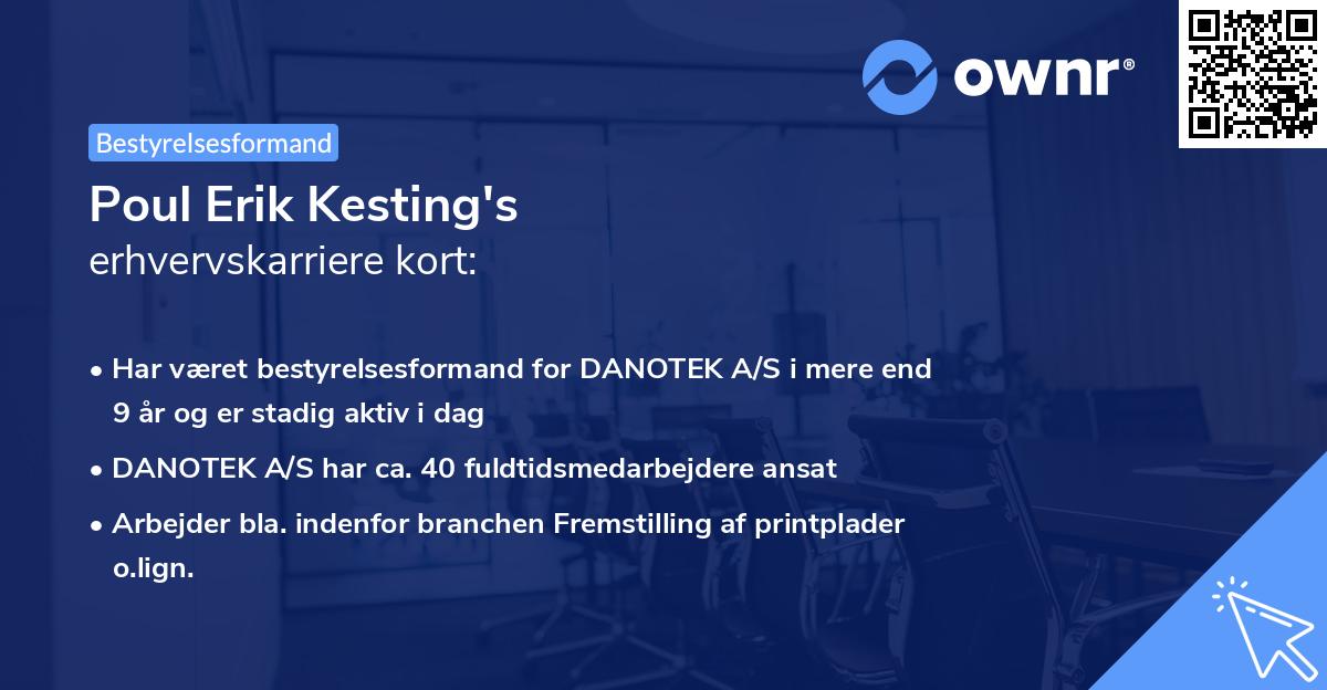 Poul Erik Kesting's erhvervskarriere kort