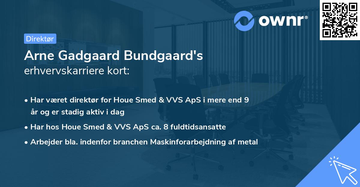 Arne Gadgaard Bundgaard's erhvervskarriere kort