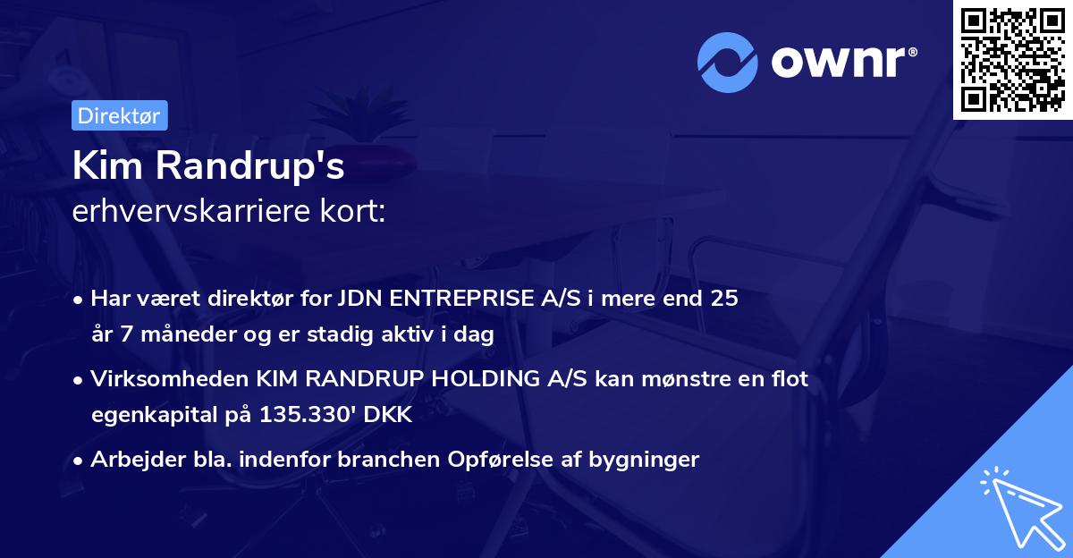Kim Randrup's erhvervskarriere kort