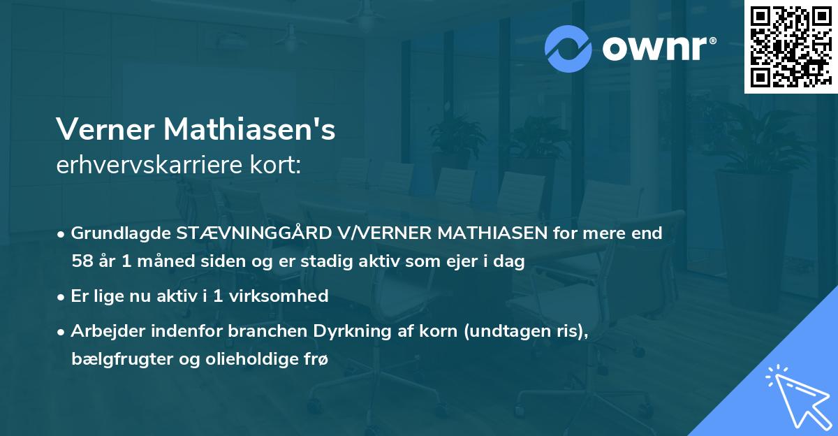 Verner Mathiasen's erhvervskarriere kort