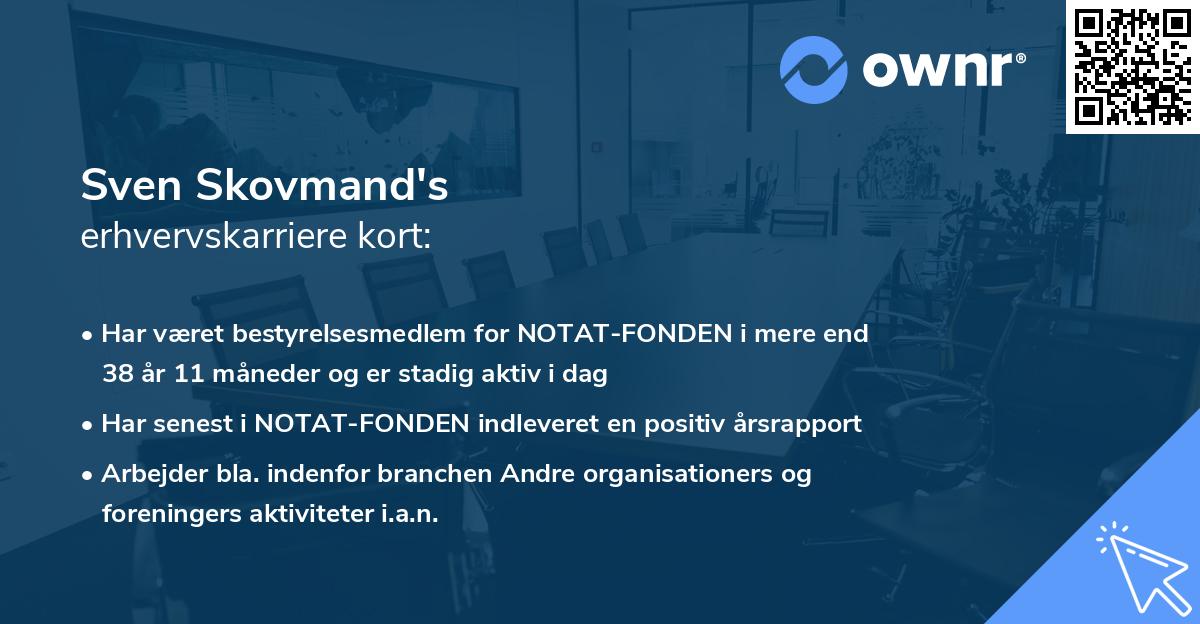 Sven Skovmand's erhvervskarriere kort