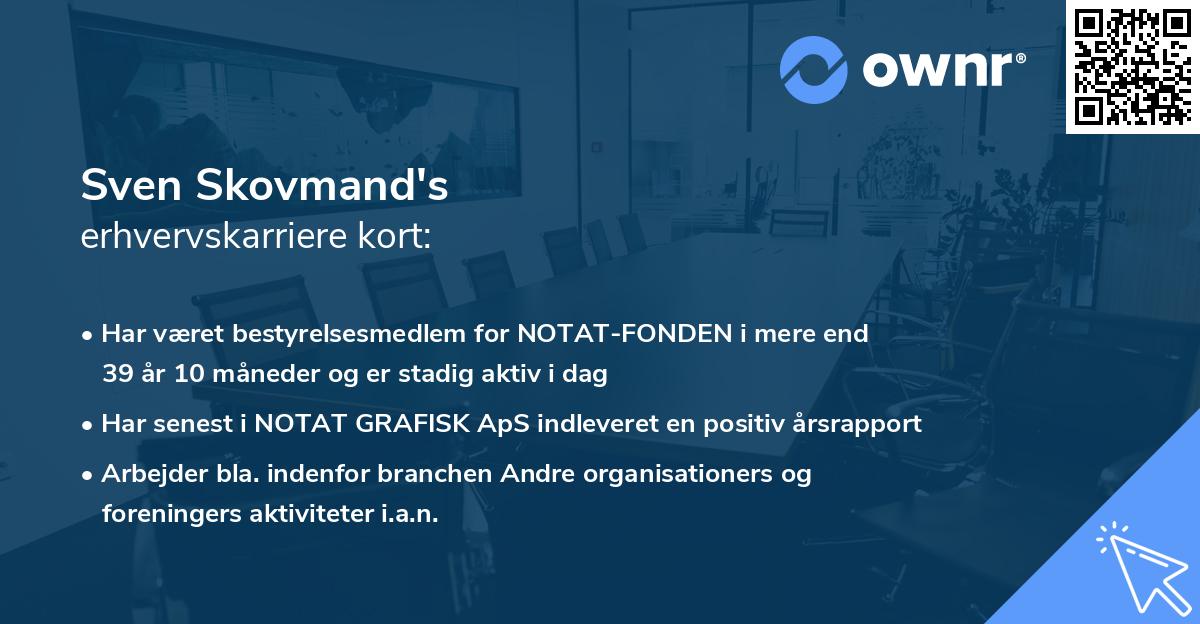 Sven Skovmand's erhvervskarriere kort