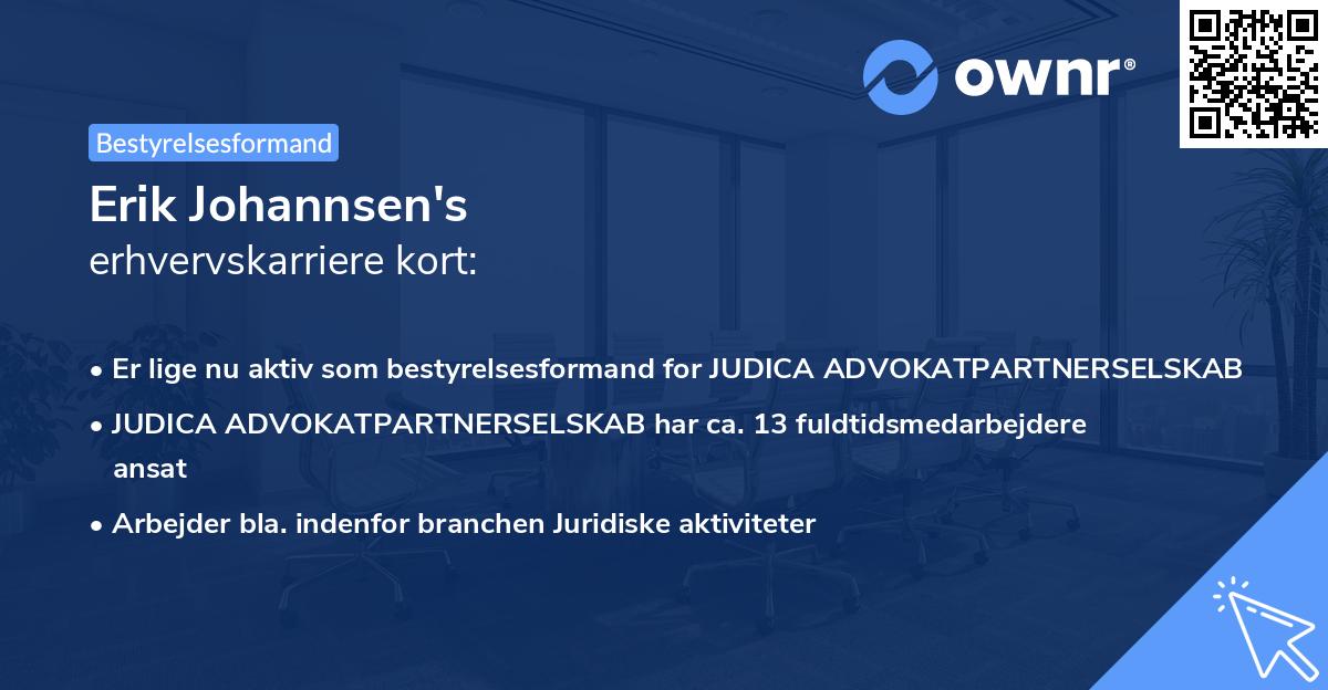 Erik Johannsen's erhvervskarriere kort