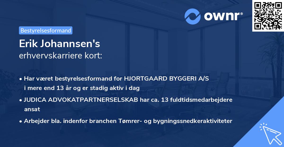 Erik Johannsen's erhvervskarriere kort
