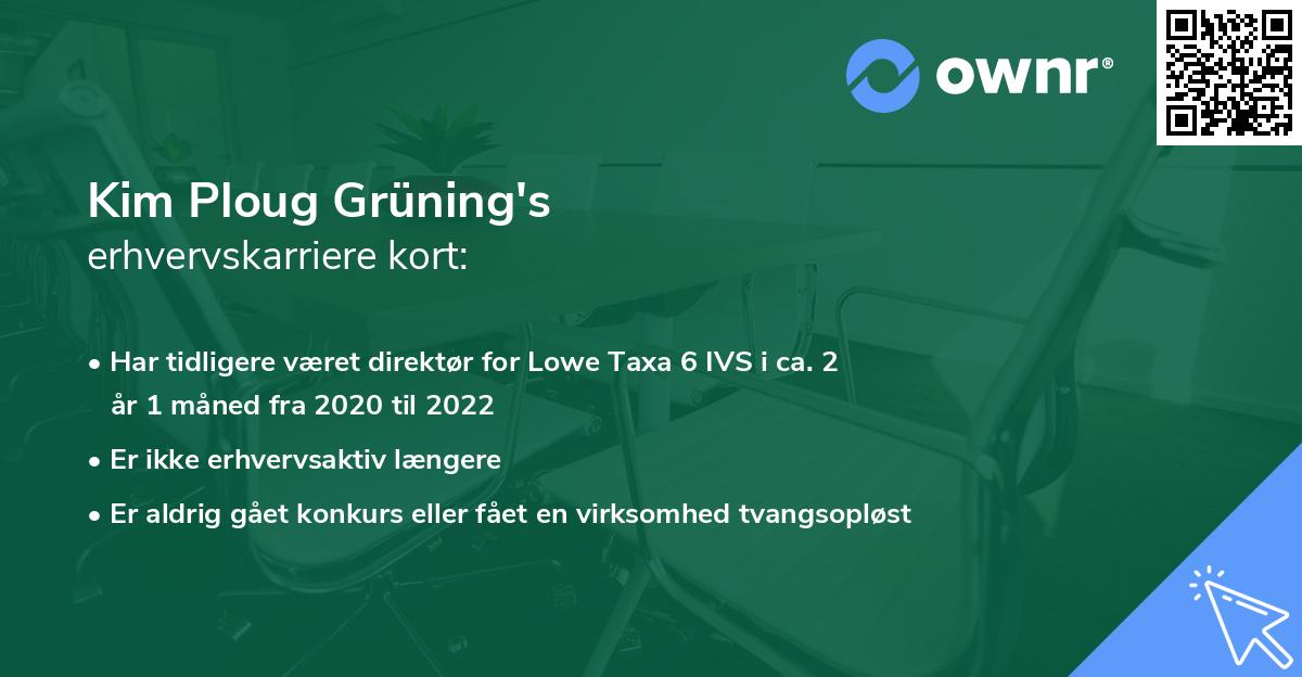 Kim Ploug Grüning's erhvervskarriere kort
