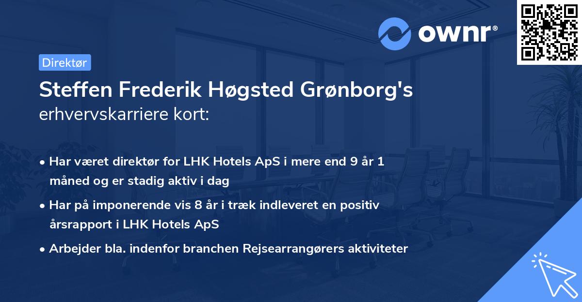 Steffen Frederik Høgsted Grønborg's erhvervskarriere kort