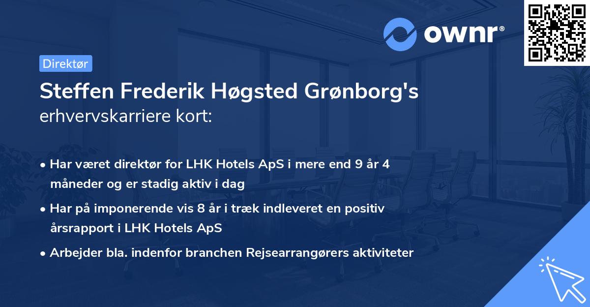 Steffen Frederik Høgsted Grønborg's erhvervskarriere kort