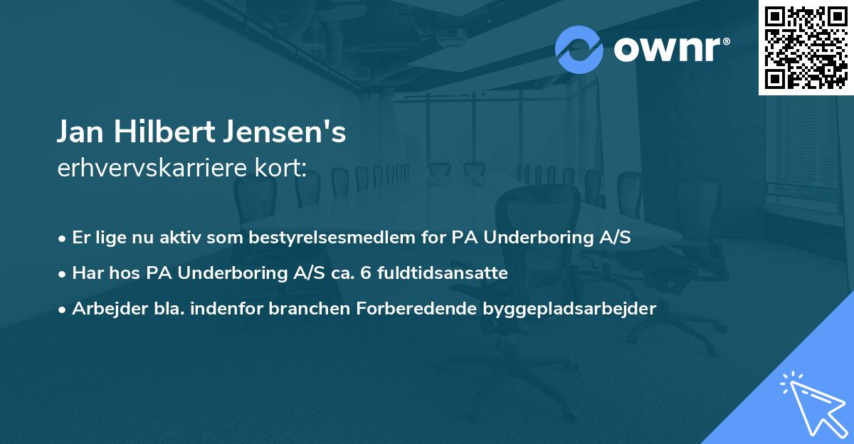 Jan Hilbert Jensen's erhvervskarriere kort