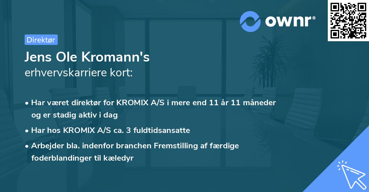 Jens Ole Kromann's erhvervskarriere kort