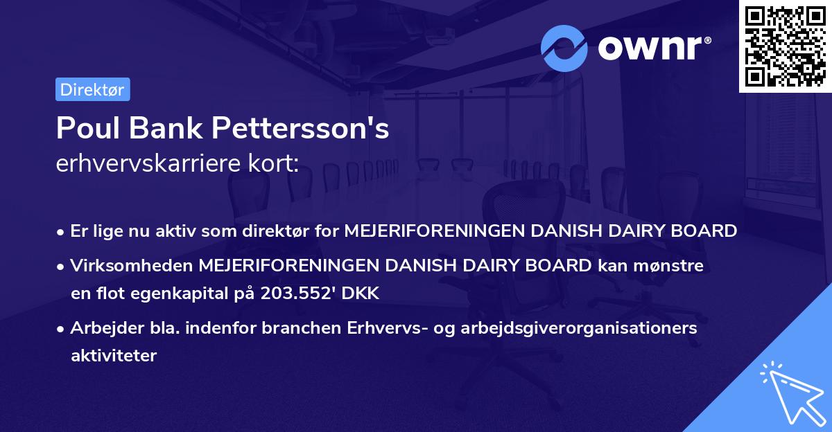 Poul Bank Pettersson's erhvervskarriere kort