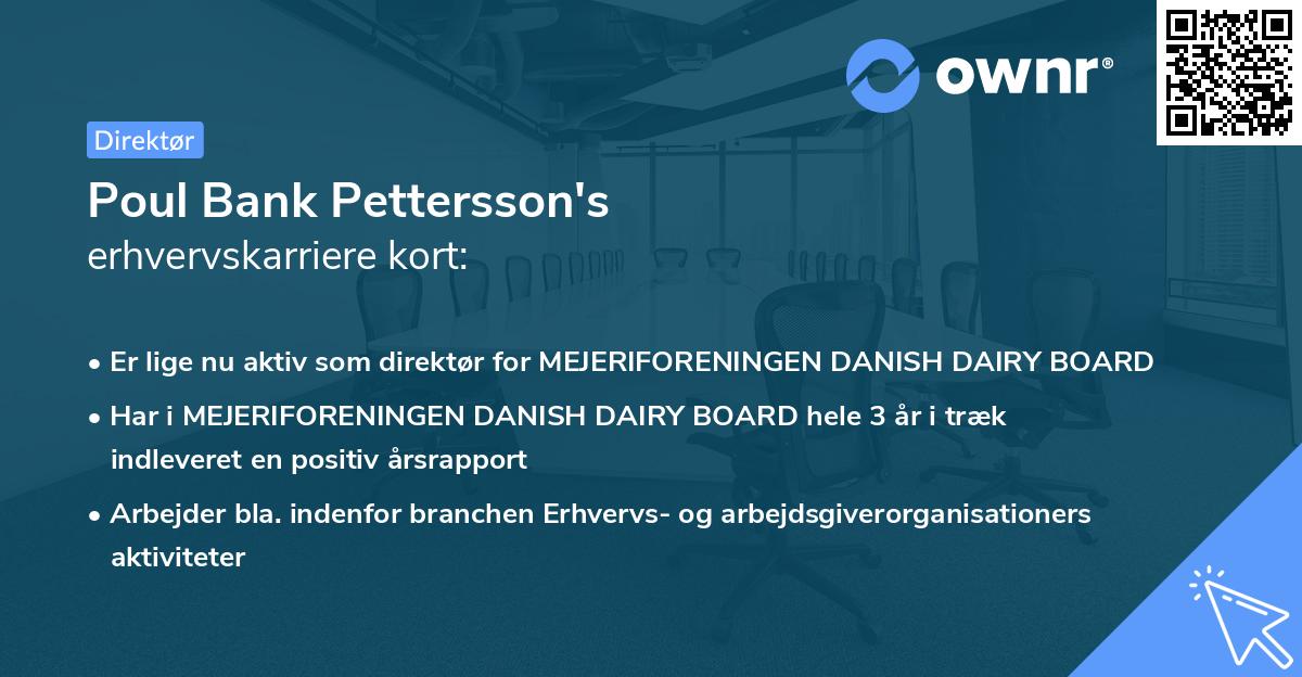 Poul Bank Pettersson's erhvervskarriere kort